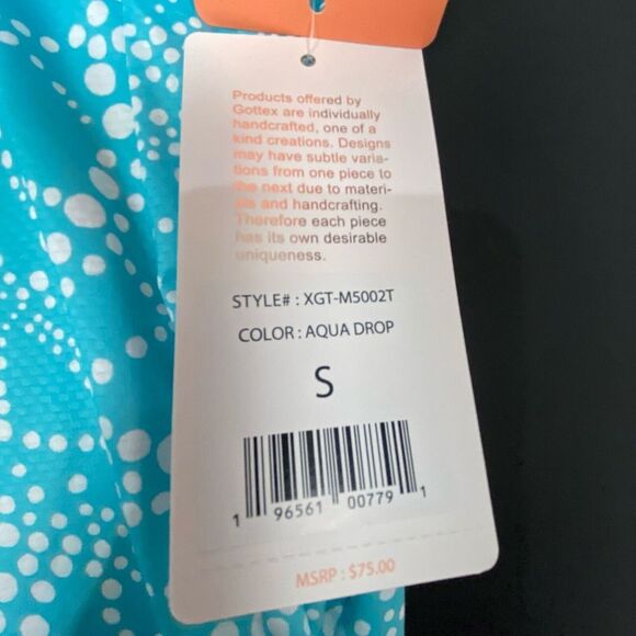 NWT X by GOTTEX Aqua Drop Ruffle Sleeveless Golf Tennis Polo Shirt Size S.NEW - Picture 4 of 9